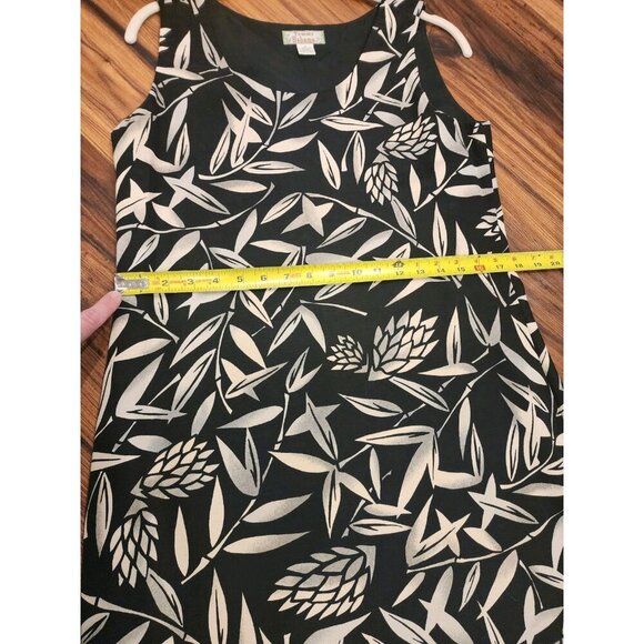 Tommy Bahama 100% Silk Maxi Dress Sz 8 Sleeveless Side Slits Black - Picture 7 of 10